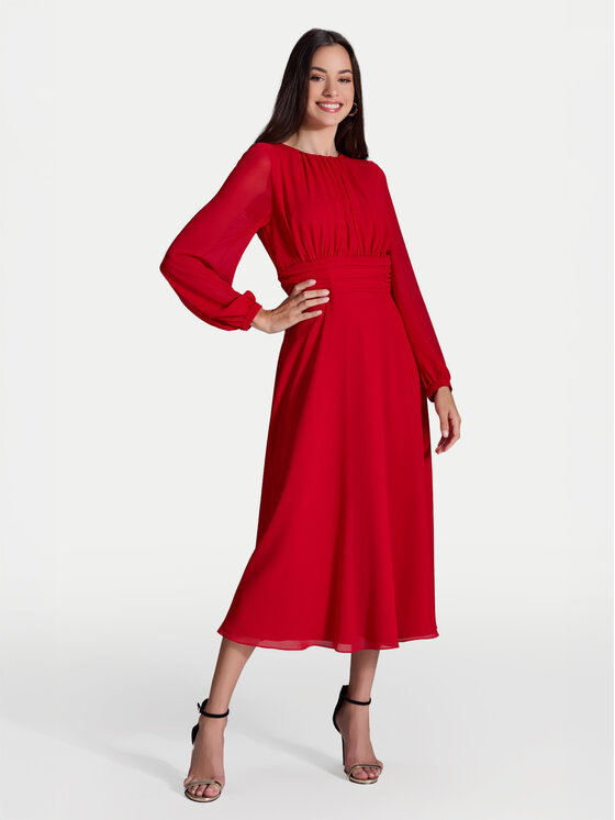 Kodas SUN15 Swing Kokteilinė suknelė · Raudona · Midi