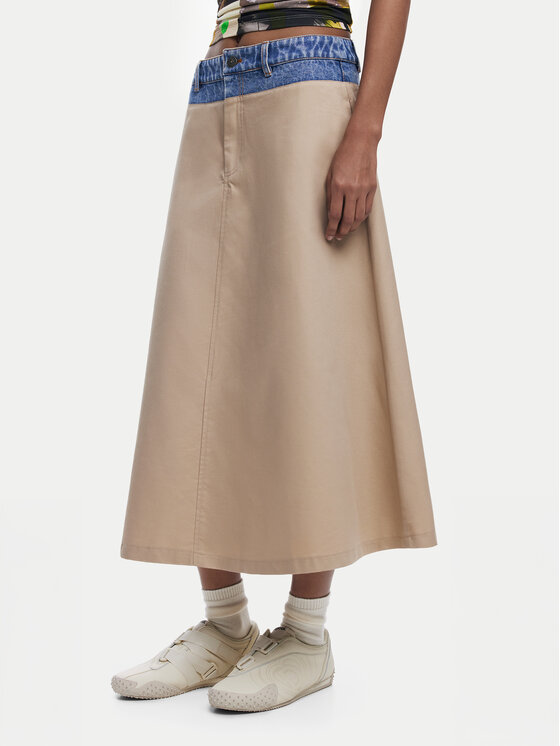 Desigual Trapecijos formos sijonas · Smėlio