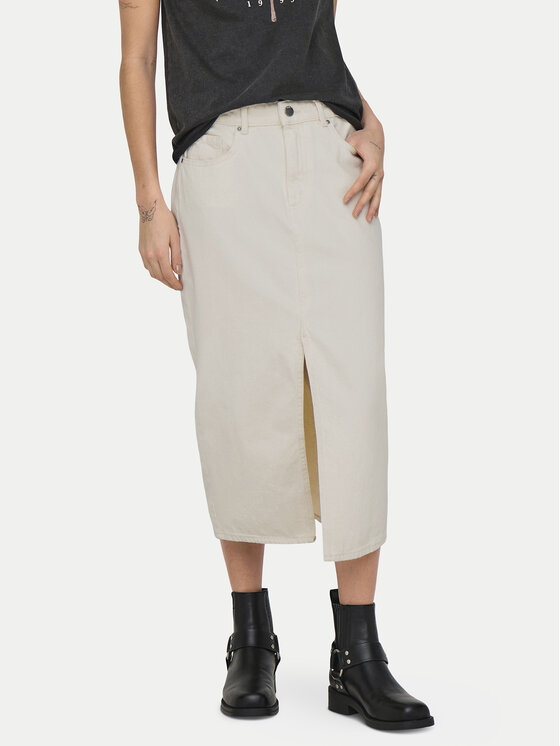 Kodas SUN15 ONLY Džinsinis sijonas · Smėlio · Midi