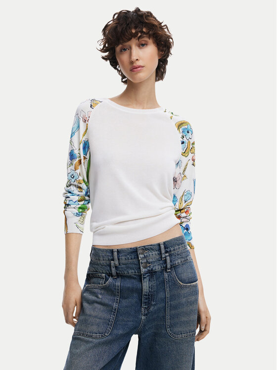 Desigual Megztinis · Balta · Regular Fit