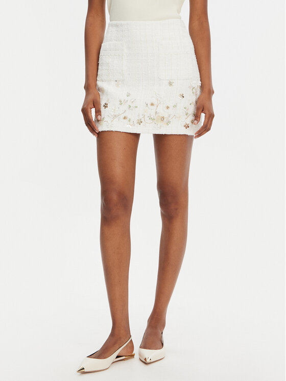 Kodas SUN15 Elisabetta Franchi Mini sijonas · Écru · Mini