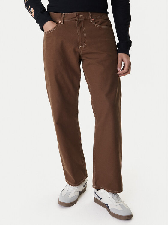 RVCA Medžiaginės kelnės · Ruda · Regular Fit