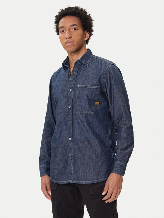G-Star Raw džinsiniai marškiniai  · Tamsiai mėlyna · Regular Fit