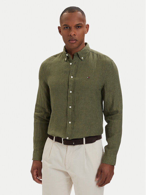 Tommy Hilfiger Marškiniai · Tamsiai žalia · Regular Fit