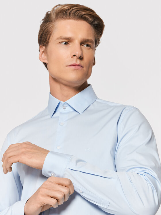Calvin Klein Marškiniai · Mėlyna · Slim Fit
