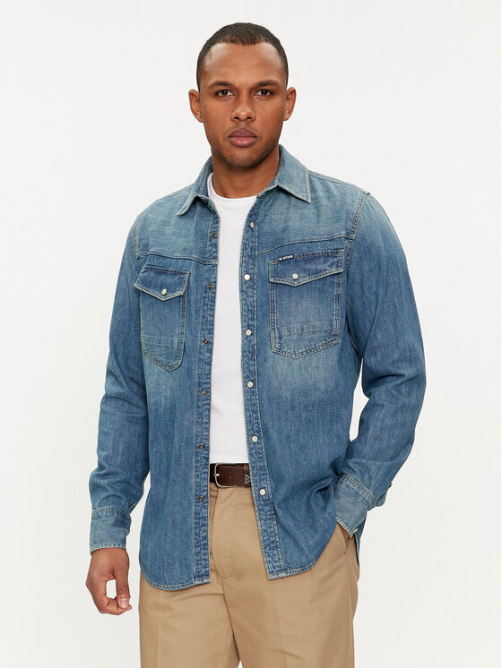 G-Star Raw džinsiniai marškiniai  · Mėlyna · Regular Fit