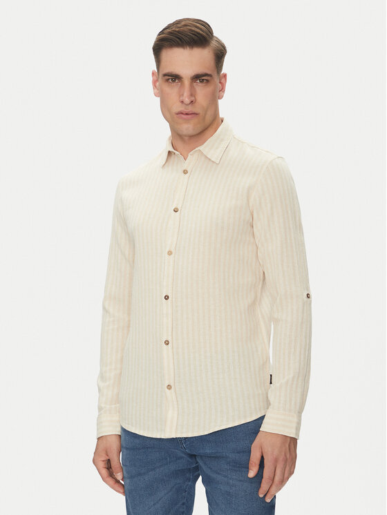 INDICODE Marškiniai · Smėlio · Regular Fit
