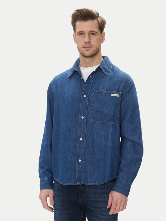 Calvin Klein Jeans džinsiniai marškiniai  · Tamsiai mėlyna · Regular Fit