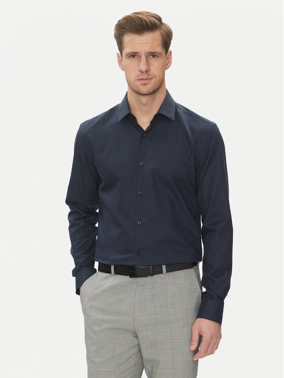 HUGO Marškiniai · Tamsiai mėlyna · Slim Fit