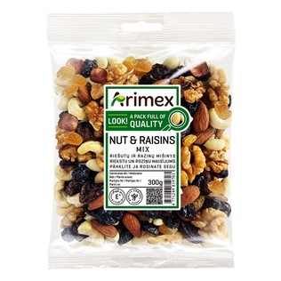 Riešutų ir razinų mišinys ARIMEX, 300 g/pak.