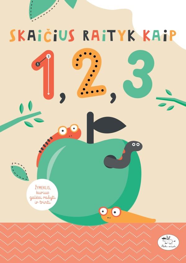 Skaičius raityk kaip 1, 2, 3