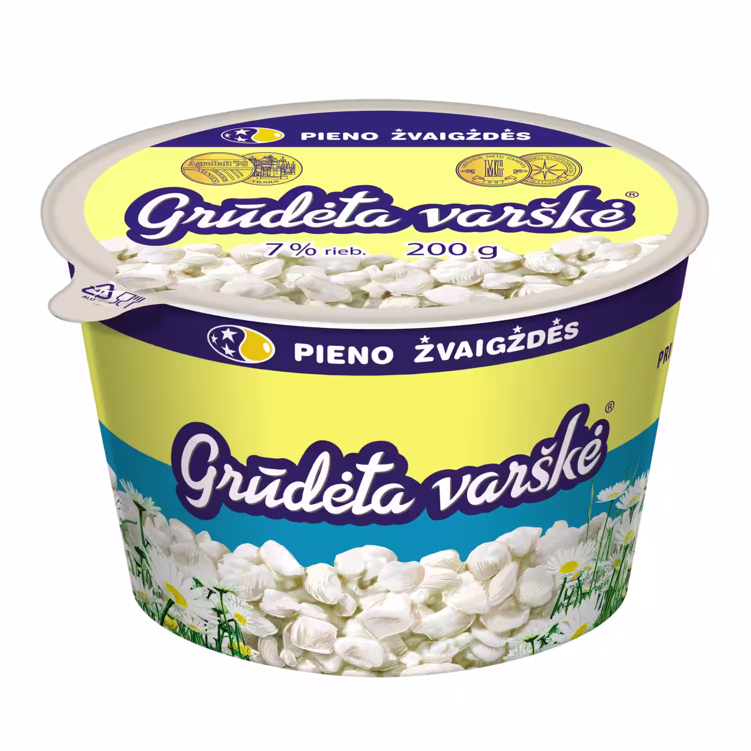 Grūdėta varškė PIENO ŽVAIGŽDĖS, 7 %, 200 g
