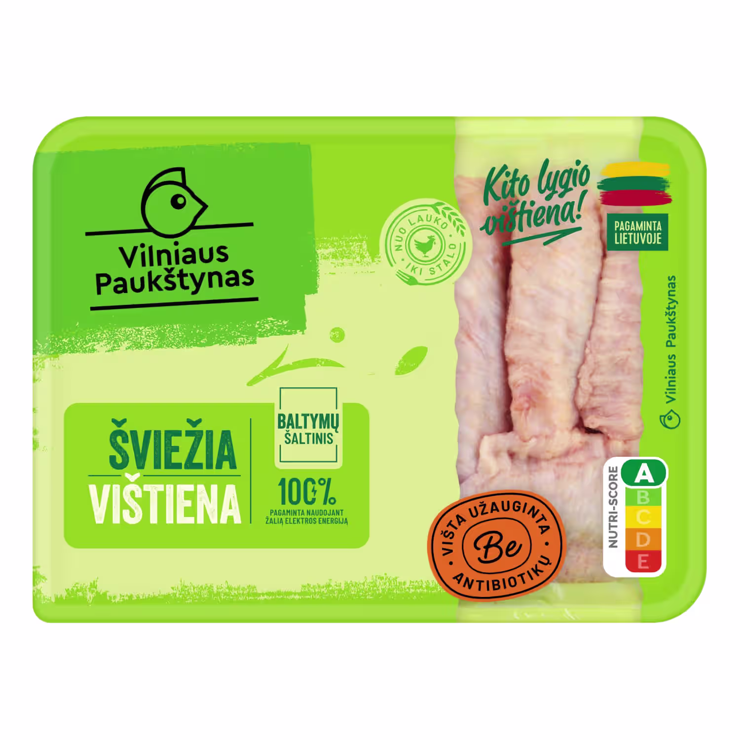 Broilerių sparnų vid. dalys be antib., 500 g