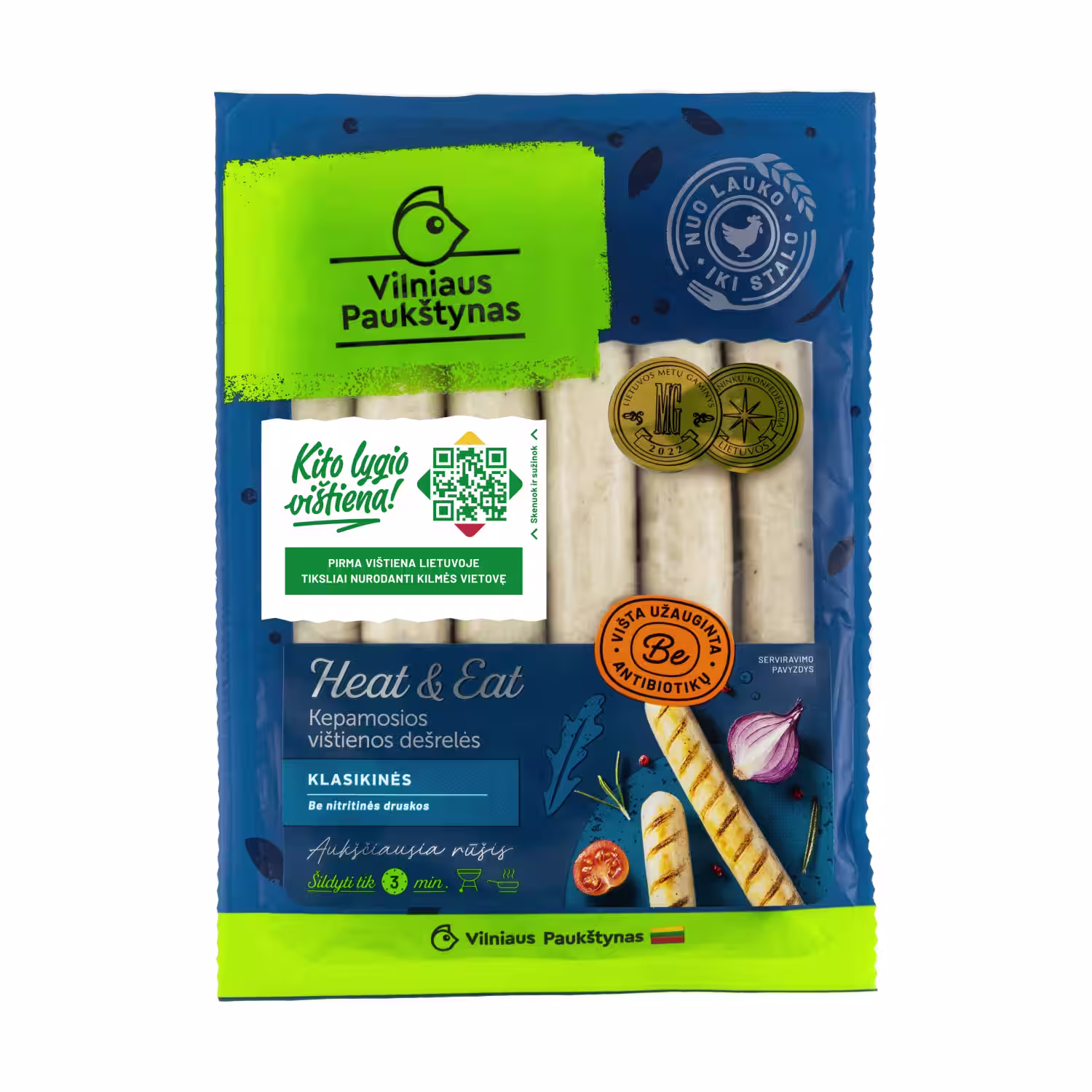 Kepamosios vištienos dešrelės HEAT&EAT,270g