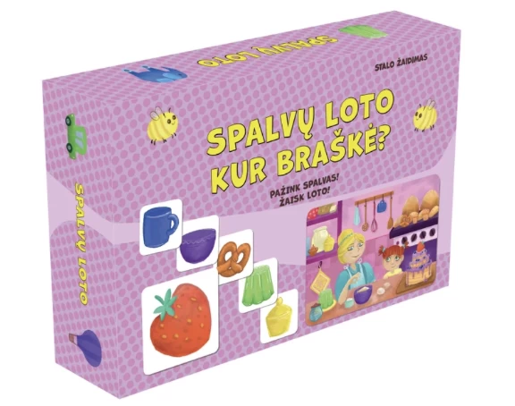 Žaidimas "Spalvų loto. Kur braškė?"