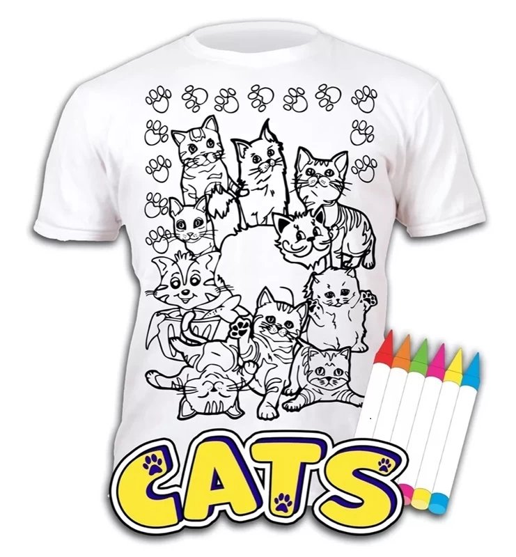 Splat Planet marškinėliai su išplaunamais flomasteriais, Katinėliai, 7-8m.