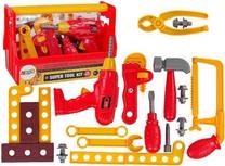 Žaislinis meistro įrankių rinkinys Lean Toys Super Tool Kit, raudona sp./geltona sp.