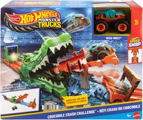 Automobilių trasa Mattel Hot Wheels Monster Trucks Crocodile Crash Challenge JJN45, įvairių spalvų