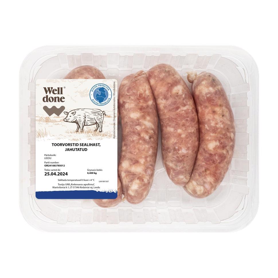 Šviežios kiaulienos storosios dešrelės WELL DONE, 400 g
