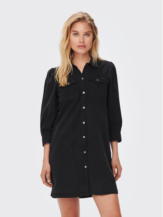 ONLY Džinsinė suknelė · Juoda · Mini