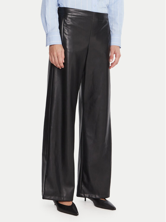 Marella Dirbtinės odos kelnės · Juoda · Regular Fit