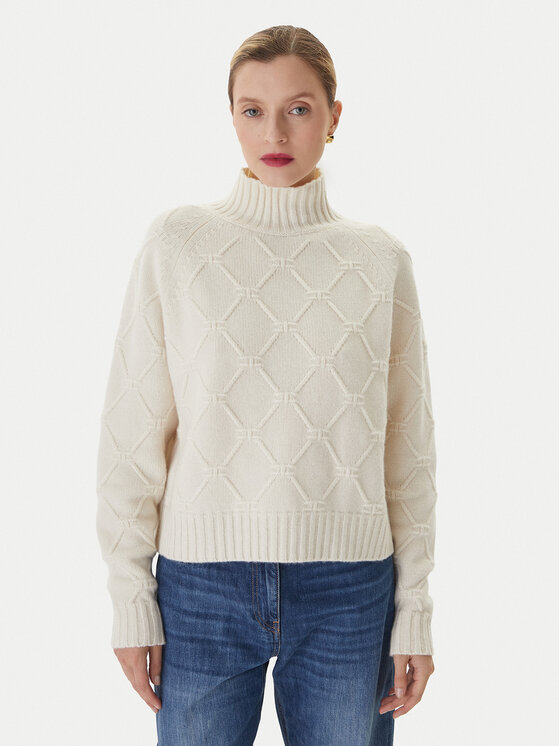 Elisabetta Franchi Megztinis · Kreminė · Regular Fit