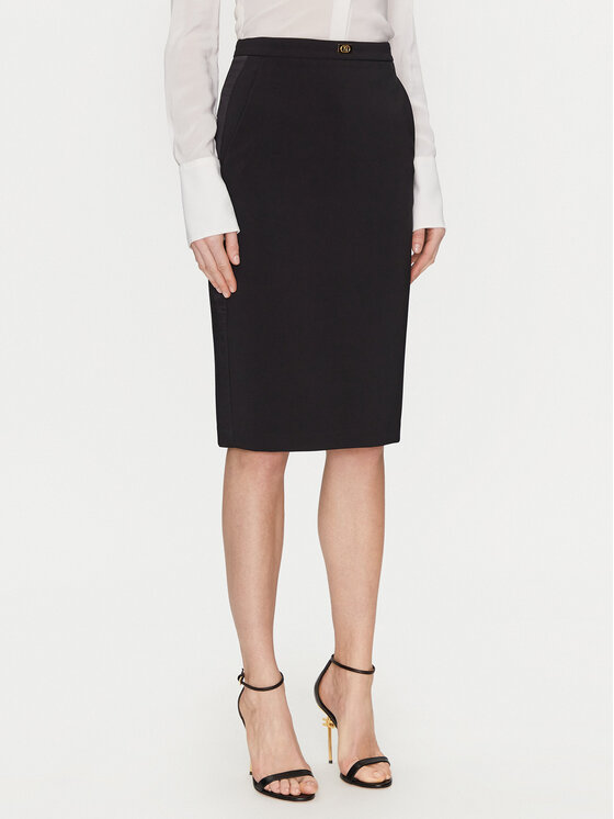 Elisabetta Franchi Tiesus sijonas · Juoda