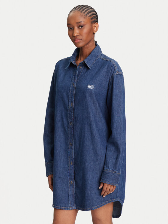 Tommy Jeans Džinsinė suknelė · Tamsiai mėlyna · Mini