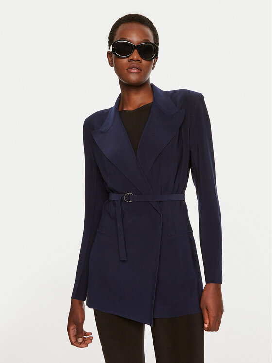 NORMA KAMALI Švarkas · Tamsiai mėlyna · Slim Fit