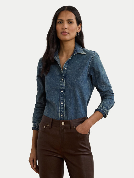 LAUREN RALPH LAUREN džinsiniai marškiniai  · Mėlyna