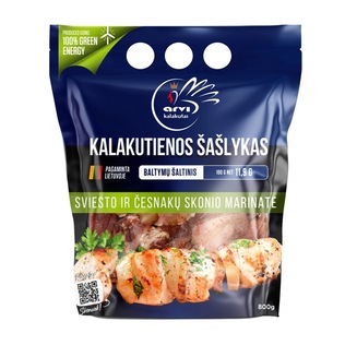 Kalakutienos šašlykas sviesto ir česnakų skonio marinate, 800 g