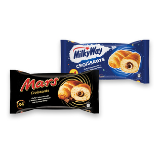 Kruasanai MILKY WAY arba MARS, 192 g/pak.
