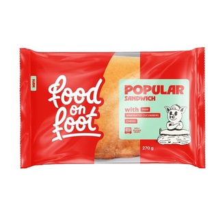 Sumuštinis su kumpiu, sūriu ir marin. agurkais POPULAR FOOD ON FOOT, 270 g