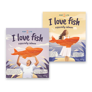 Atlantinių lašišų filė I LOVE FISH PORT LITE (2 rūšių), 100 g