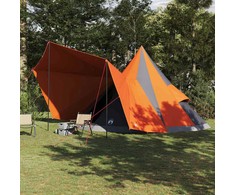 Tipi palapinė Pilka ir oranžinė 510 x 690 x 330 cm tafta