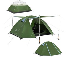 Naturehike kupolinė palapinė 2–3 asmenims, 2 įėjimai, 2,55 kg, žalia, Bleik B