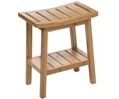 5five Simply Smart BAMBOO vonios taburetė su lentyna priedams
